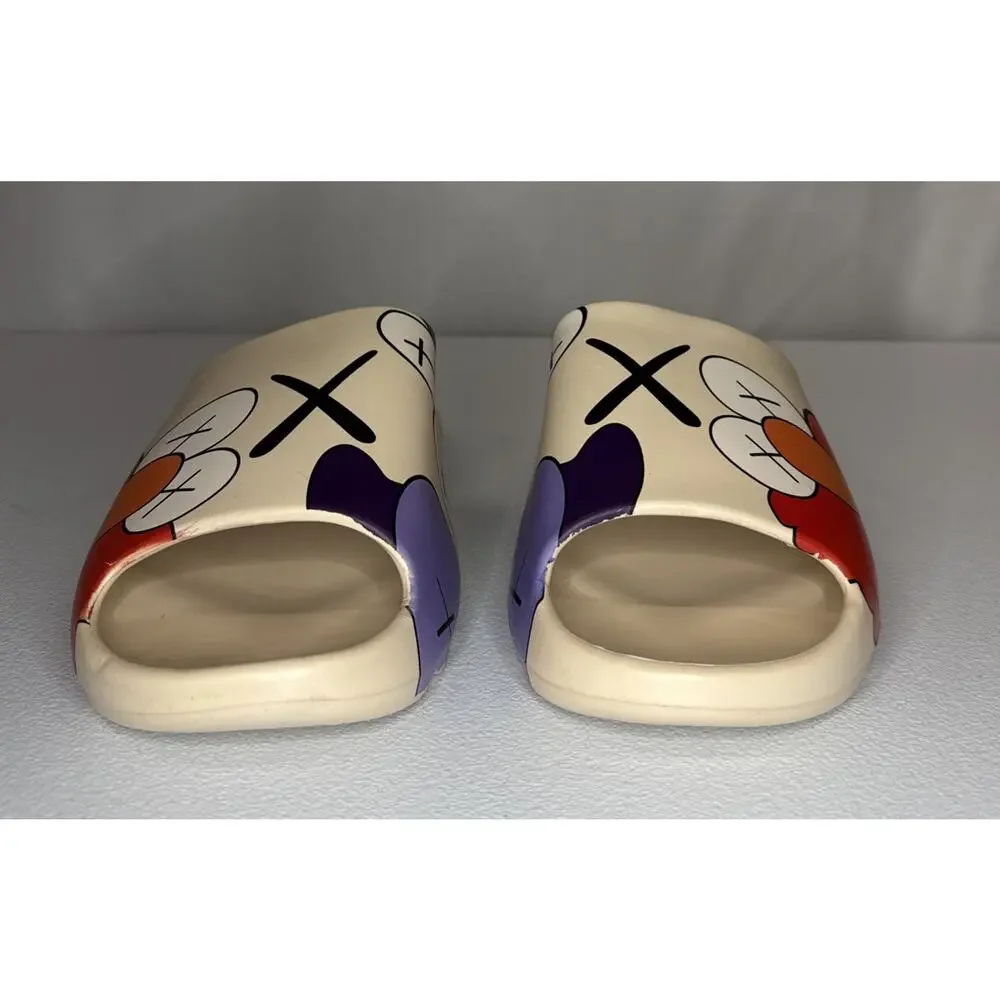 Cartoon Print Pillow Slides Bathroom Shower Slippers Size 45/46